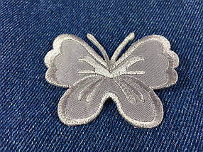 Нашивка метелик — сірий 62х42 мм