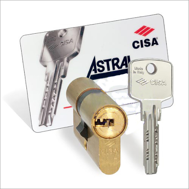 Cisa Astral 80мм 35х45 ключ/тумблер латунь (Италия) - фото 3 - id-p559744754