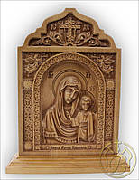 Різьблена ікона Казанська Божа Матір