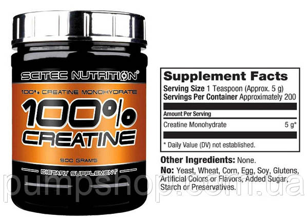 Креатин Scitec Nutrition 100% Creatine Monohydrate 500 г, фото 2