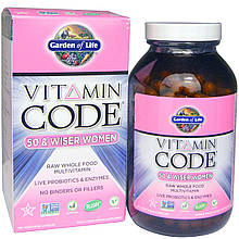 Garden of Life, Vitamin Code, мультивітаміни з цільних продуктів для жінок від 50 років, 240 вегетари