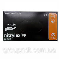 Перчатки нитриловые черные Nitrylex PF, размер XS 100шт.