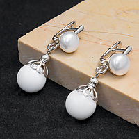 Перламутр і перли, срібло, сережки, 229СРП