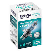 Галогенова лампа Brevia H4 Max Power +100% 12v 60/55w