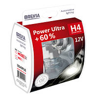 Комплект галогеновых ламп Brevia H4 Power Ultra +60% 12v 60/55w