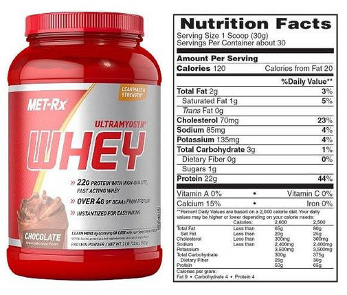 Комплексний протеїн MET-RX Ultramyosyn Whey protein 907 г, фото 3