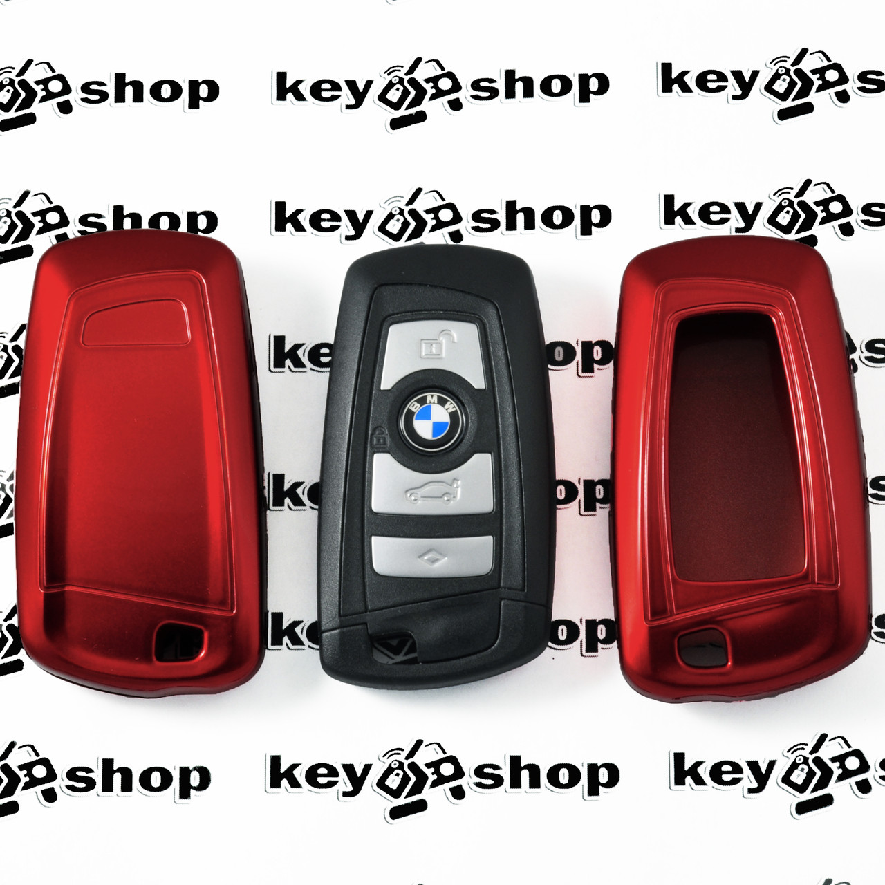 Чехол (красный, пластиковый) для смарт ключа BMW (БМВ) - фото 1 - id-p463487729