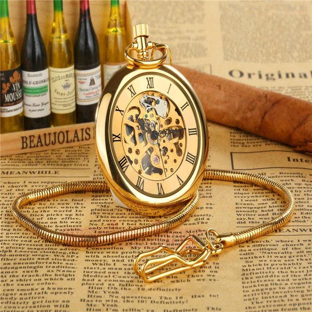 Карманные часы с цепочкой механические бронза - фото 1 - id-p560076434