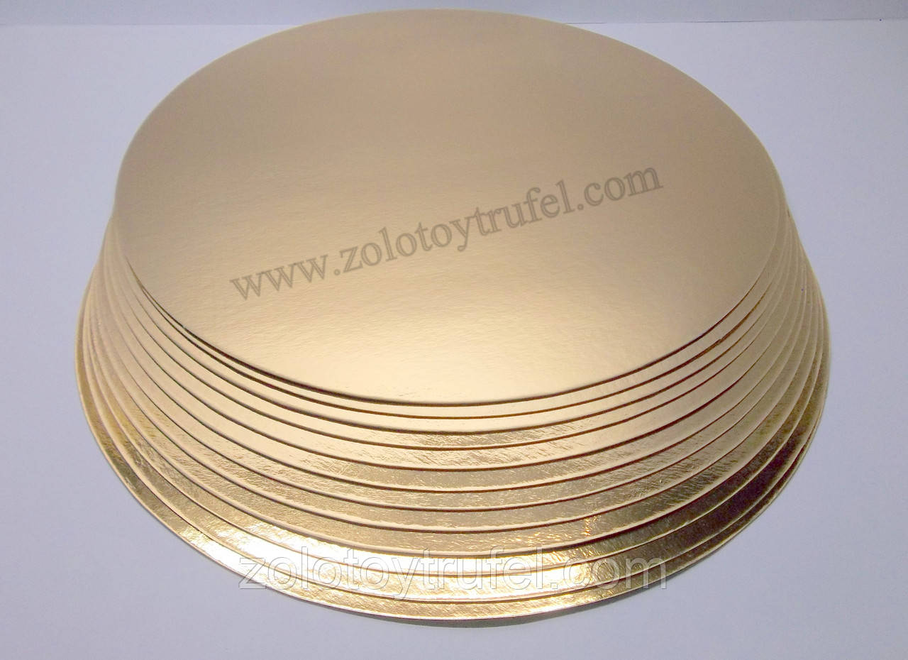 Подложка для торта золото-серебро d 40 см - фото 1 - id-p192369015