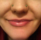 Лабрет, пірсинг з опалом, медсплав штанга 6 або 8 мм на вибір, фото 7