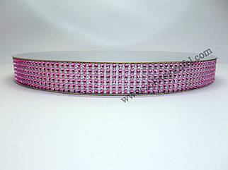 Посилена підкладка 40 см h-3 см "Кругла золото-срібло з малиновими камінням"