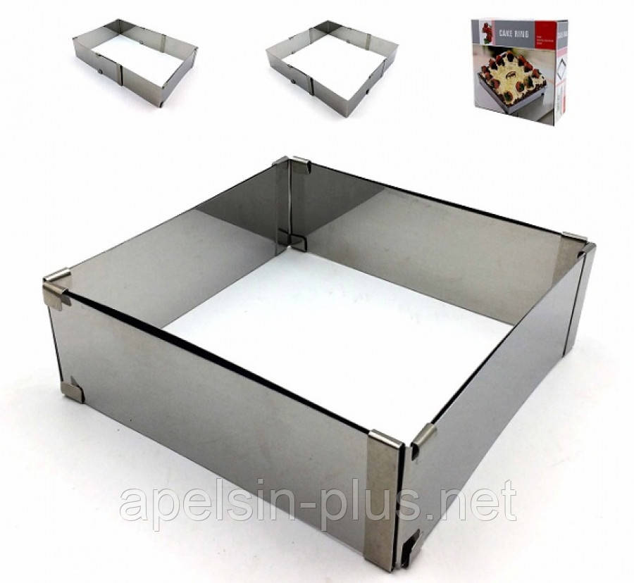 Розсувна форма квадрат для випікання та складання тортів, фото 1