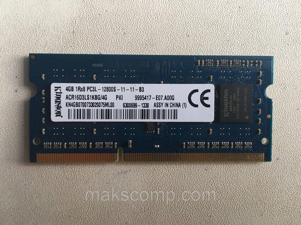 Пам'ять Kingston 4Gb So-DIMM PC3L-12800S DDR3-1600 1.35 v (ACR16D3LS1KBG/4G)