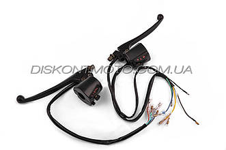 Блоки кнопок керма (пара) Suzuki AX100 (чорні, важелі, кріплення) XVP