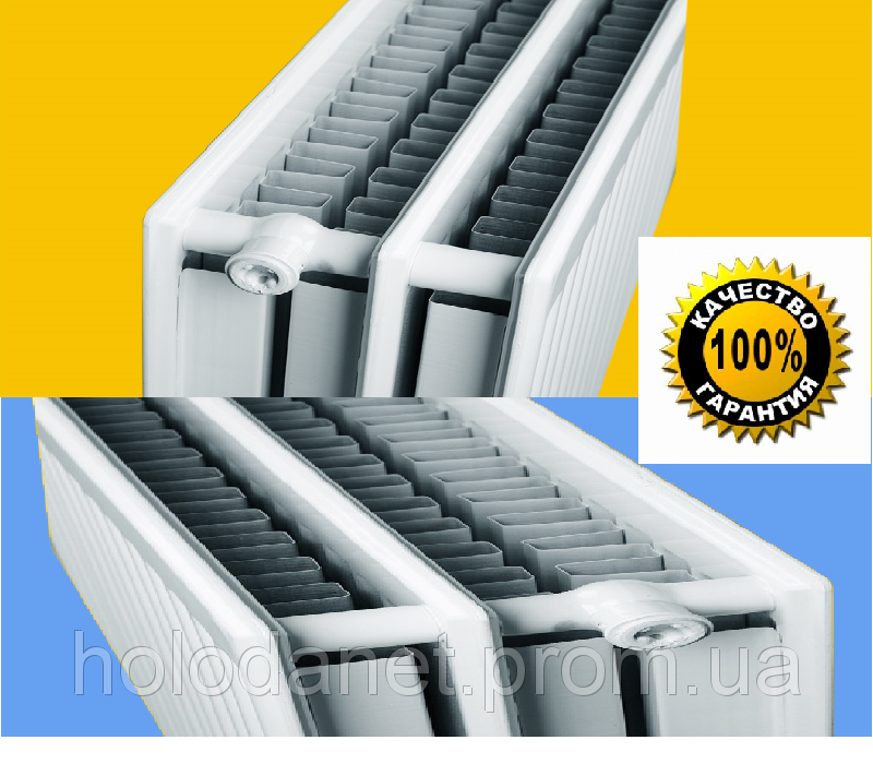 Сталевий Радіатор опалення (батарея) 500x1000 тип 33 Sanica (бічне під'єднання, 2754 Вт)