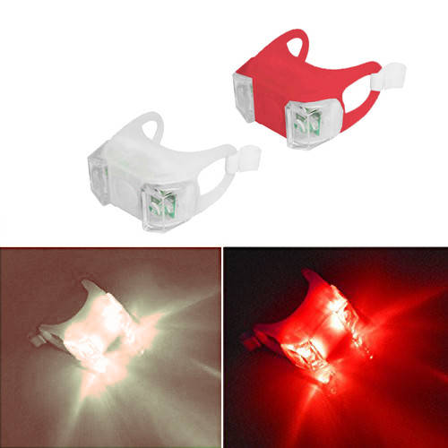 

ВелоФонарик HJ-009 Ultra brite, 2-LED(white+red), 2xCR2032