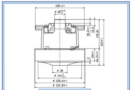 Двигун (мотор) пилососа Karcher Philips Moulinex E 063200380 1400W, фото 3