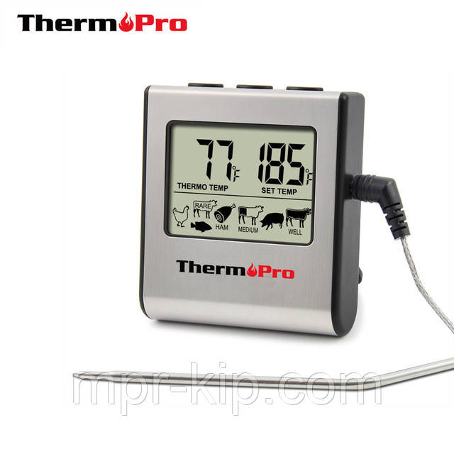 Термометр для м'яса ThermoPro TP-16 з таймером та магнітом, діапазон від 0°C до +300°C