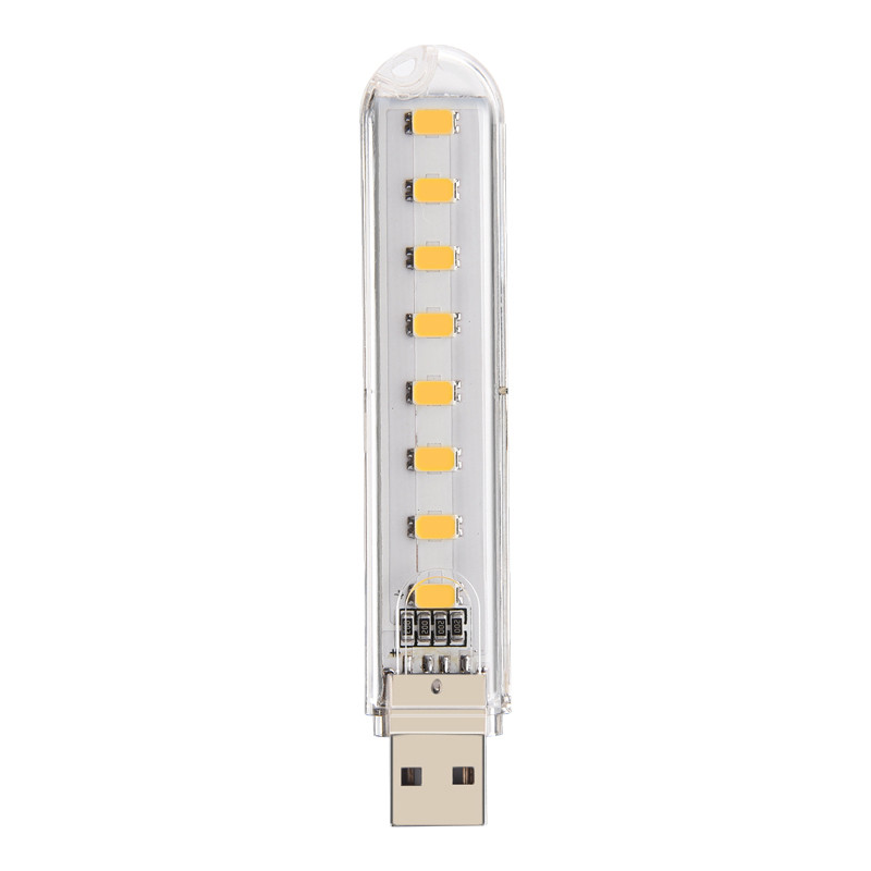 USB LED світильник на 8 діодів колір теплий білий, фото 1