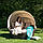Садовый диван Mini Muse из искусственного ротанга с навесом темно-коричневый, фото 2