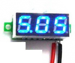 Вольтметр міні 2.5-30 В синій дисплей, фото 1