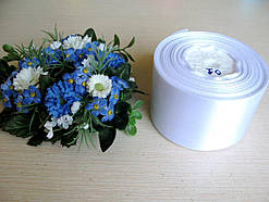 Стрічка атласна. Ширина 5 см. Колір білий.