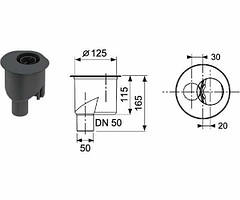 TECEdrainline Сифон вертикальний, DN 50, 1,4 л/с