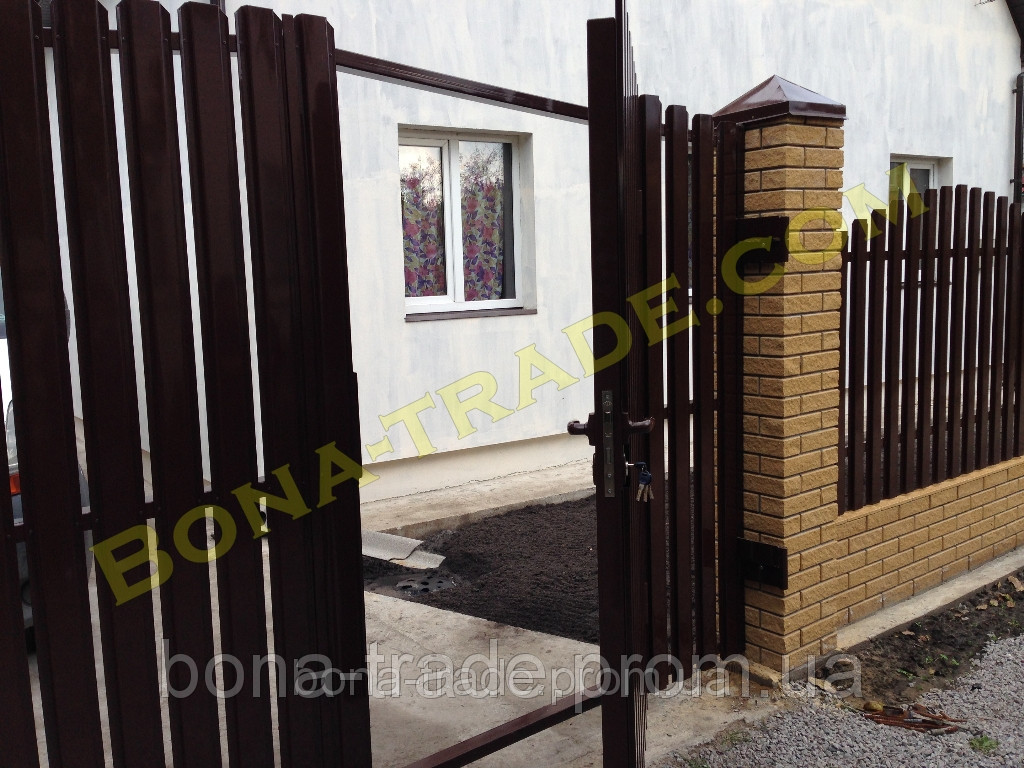 Штакетный металлический забор - фото 4 - id-p38344340