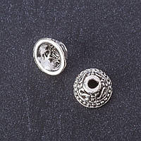 Фурнітура Наконечник колір металу "срібло" d-11мм d2-7мм d3.5мм фас. 20 гр. + -10 (+ -) шт. купити біжутерію дешево оптом в