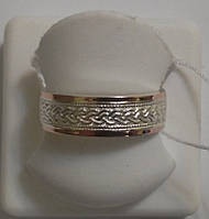 Обручальное кольцо Колос из серебра и золота