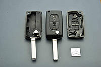 Корпус выкидного ключа для Citroen C1, C2, С3, С4, Berlingo (Ситроен Берлинго) 2 - кнопки батарейка на плате