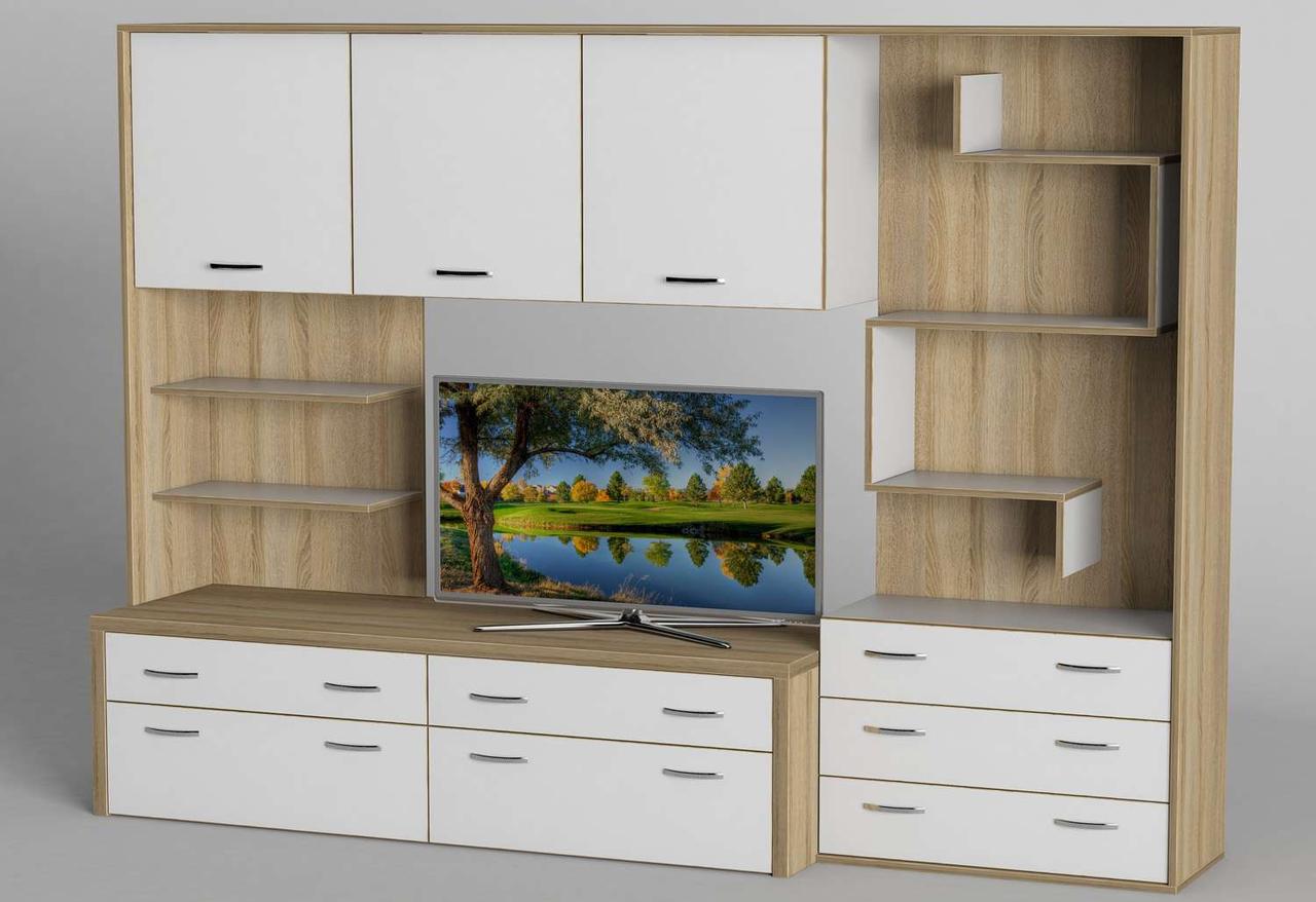 Стінка для вітальні з ДСП/МДФ (вітальня стінка) - 102 Тіса меблі, фото 1