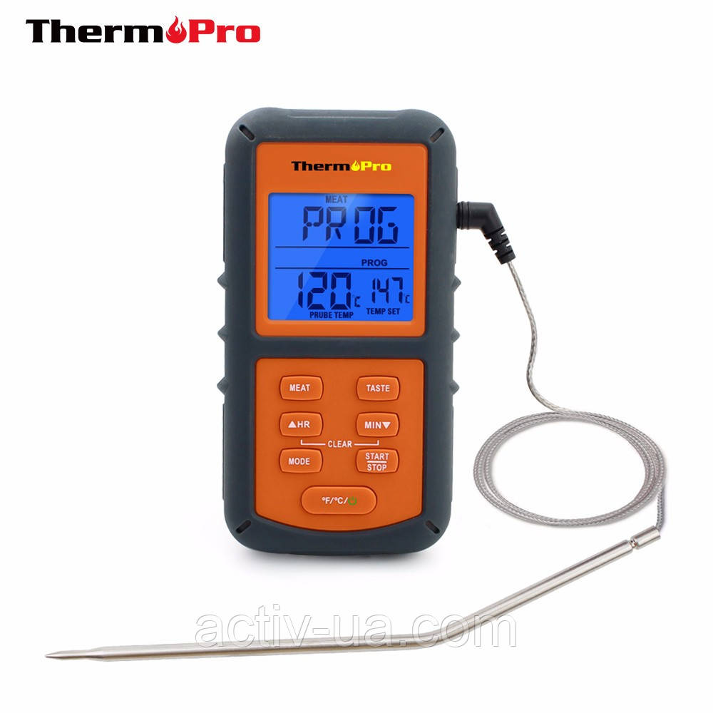 Термометр кухонний ThermoPro TP-06 (від -9 до +250 °C) з виносним датчиком. Прогумований корпус