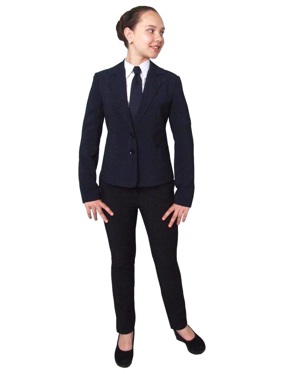 Піджак шкільний для дівчинки м-853 розмір 152   синій тм "Попелюшка", фото 1