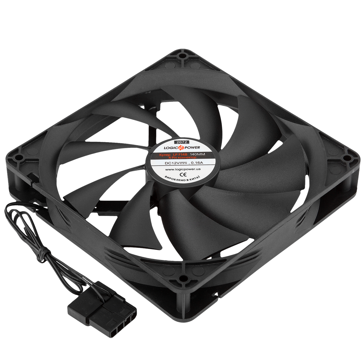 Вентилятор LP F14B, 140MM, 4pin (Molex харчування), black