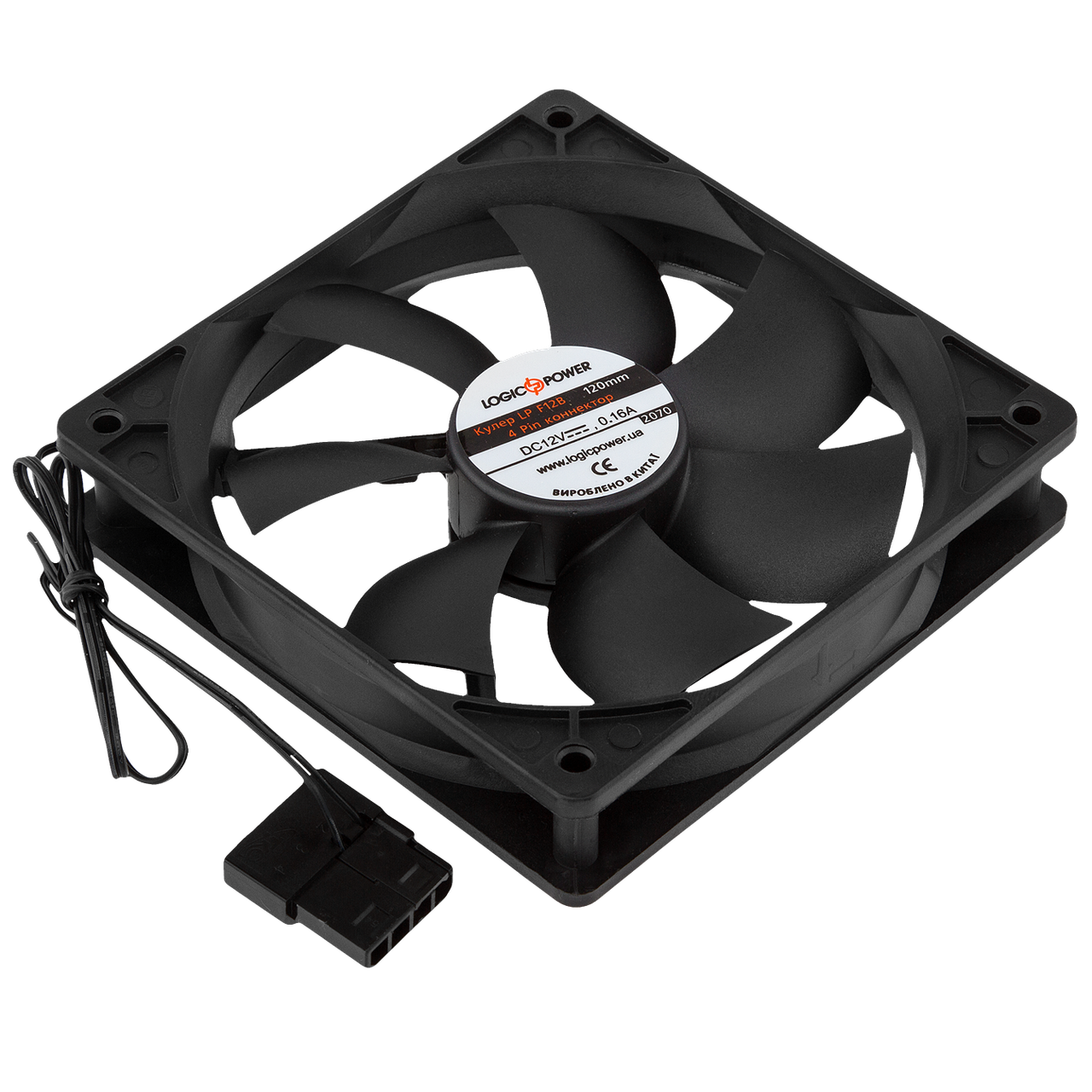 Вентилятор LP F12B, 120MM, 4pin (Molex харчування), black