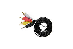 Шнур шт.3,5мм 4C — 3 шт. RCA, діам.-2,6х7,8 мм. 1,8 м. чорний