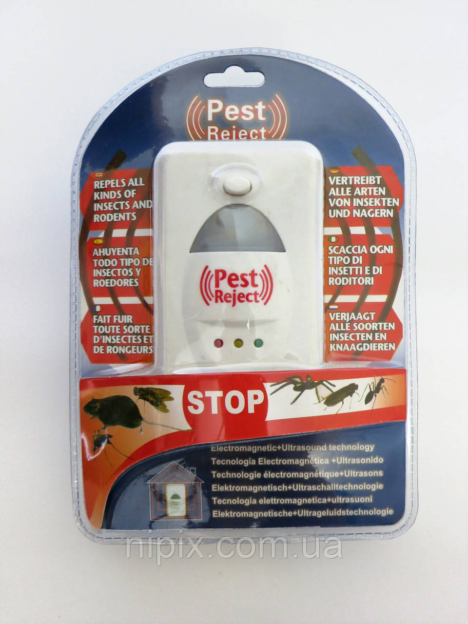 Ультразвуковий і електромагнітний відлякувач гризунів та комах Pest Reject Пест Ріджект