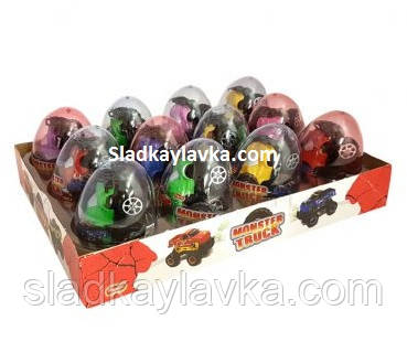 Яйце Monster Truck машинка з драже 12 шт (Prestige)