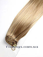 Набор из 8 прядей, 70 СМ термо волосы на заколках клипсах, трессы цвет 15BT613 блондин пшеничный