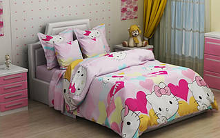Дитяча постільна білизна Кітті Moon Love ранфорс люкс 251612 (Дитячий) Підлітковий