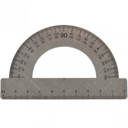 Транспортир металевий, 10 см, фото 1