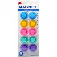 Набір магнітів 30 мм, 10 шт., 5 кольорів