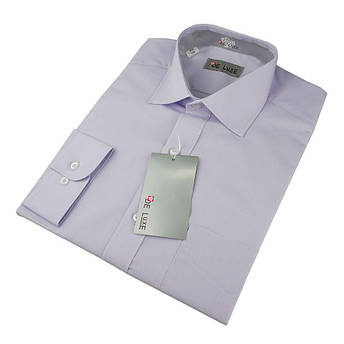 Чоловіча класична сорочка De Luxe 38-46 д/р 208D світло-фіолетового кольору