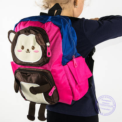 Оптом дитячий рюкзак для дівчаток та хлопчиків - червоний - 136, фото 4