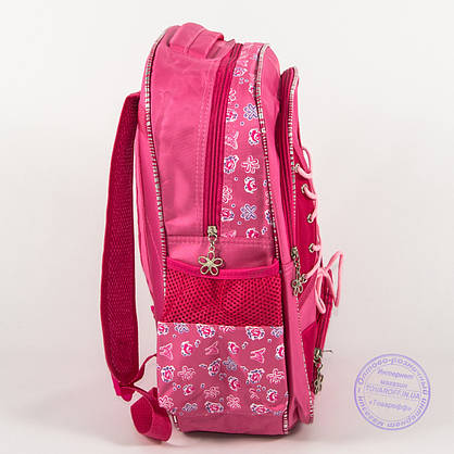 Оптом шкільний рюкзак для дівчаток з метеликом - рожевий - 148, фото 3