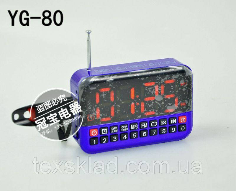 Портативная колоночка YG-80 с USB и часами!!! - фото 1 - id-p561281255