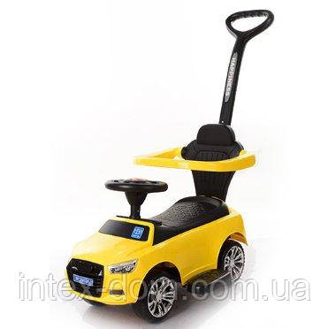 Дитяча каталка-толокар Bambi Жовта (M 3503A-6) з батьківською ручкою