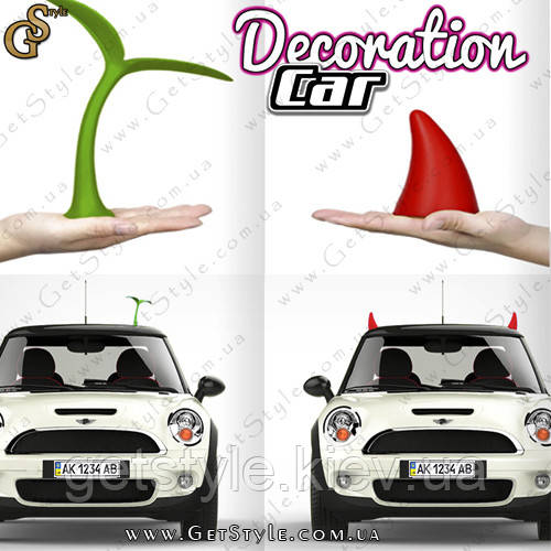 (тільки червоний колір) Ріжки для машини Car Decoration 2 шт.