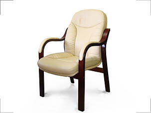 Крісло для конференцій Гранд комбінована шкіра люкс Бежева (Діал ТМ), фото 2